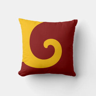 Coussin Peinture rouge jaune rétro Art Déco Abstrait