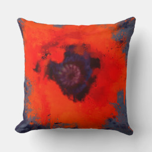 Coussin Peinture rouge Pavot bleu gris Arrière - plan