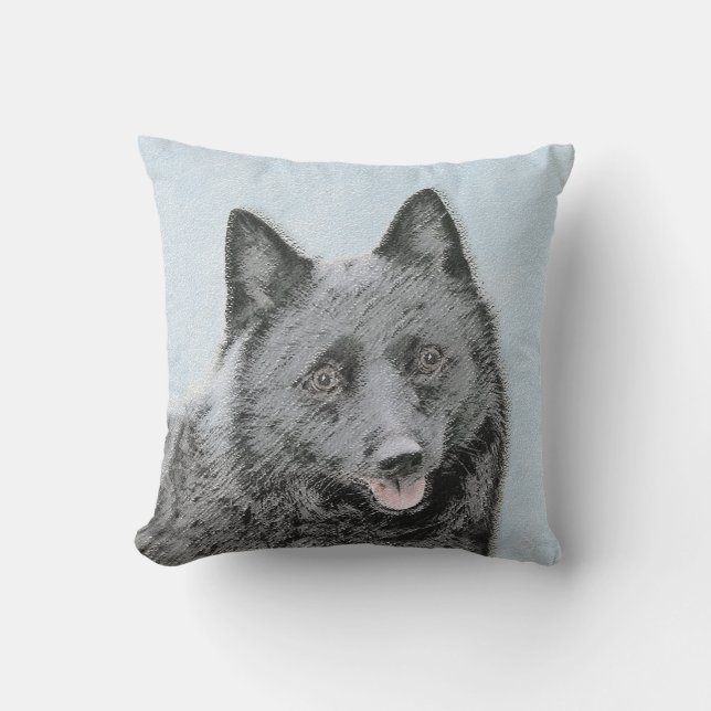 Coussin Peinture Schipperke - Cute Original Chien Art (Recto)