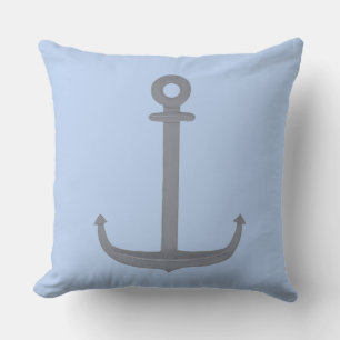 Coussin Peinture simple Ancre gris argent Nautique