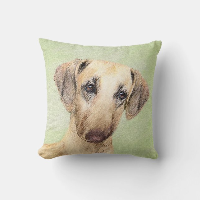 Coussin Peinture Sloughis - Joli art original pour chien (Recto)