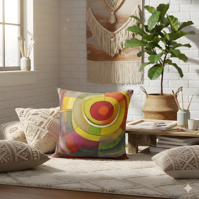 Coussin Peinture spirale colorée Acrylique Pastel Art (Créateur téléchargé)