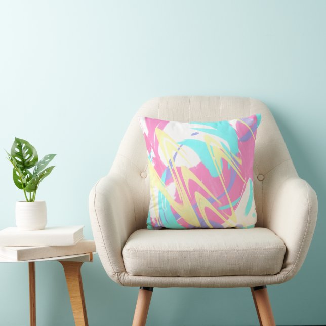 Coussin Peinture Splatter Art Abstrait (Chaise)
