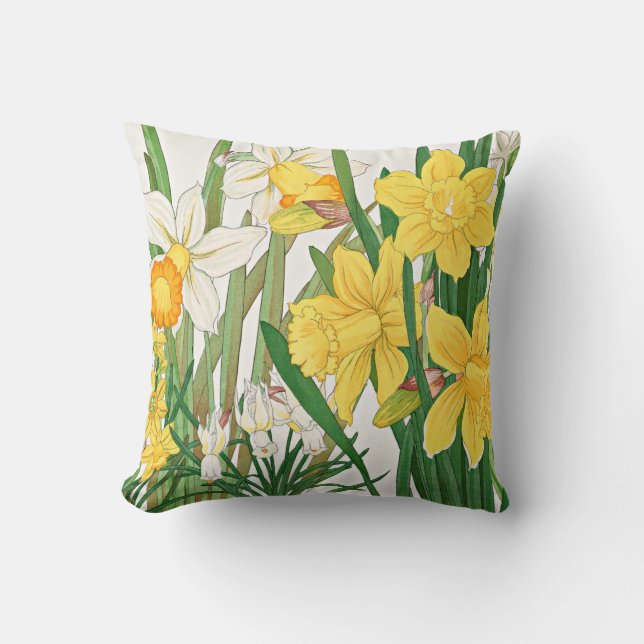 Coussin Peinture sur bois de narcisse (Recto)