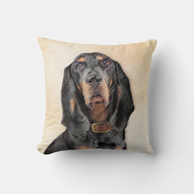 Coussin Peinture sur sol noir et brun - Art original sur c (Recto)
