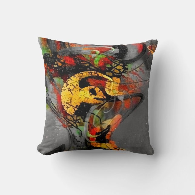 Coussin peinture tourbillon Abstrait (Recto)