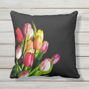 Coussin Peinture tulipe - Art floral original