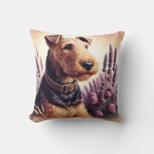 Coussin Peinture vintage Airedale Terrier