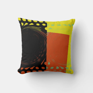 Coussin Peinture vintage de couleur rétro de l'art Abstrai
