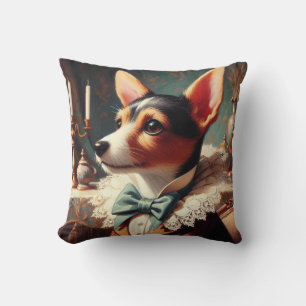 Coussin Peinture vintage Toy Fox Terrier
