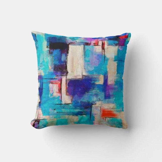Coussin Peinture vive dessinée à la main, arrière - plan e (Recto)