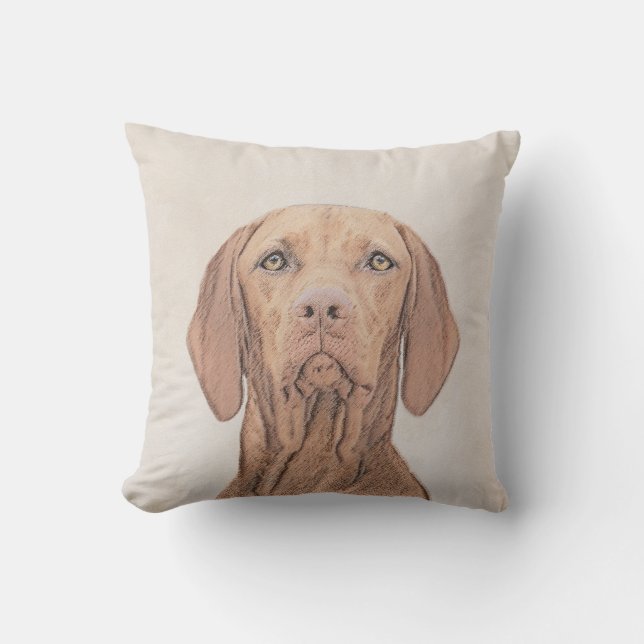 Coussin Peinture Vizsla - Joli art original chien (Recto)