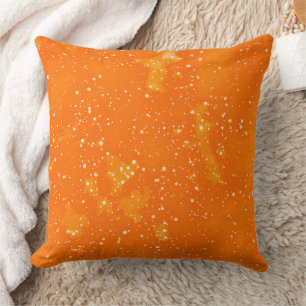 Coussin Peintures à l'aquarelle orange Speckle