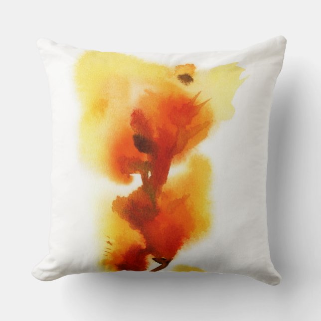 Coussin Peintures florales abstraites 2 d'aquarelle (Recto)