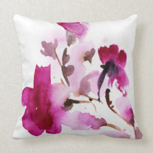 Coussin Peintures florales abstraites 4 d'aquarelle
