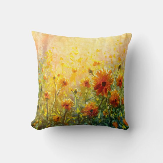 Coussin Peintures florales de Monet : Paysage impressionni (Recto)
