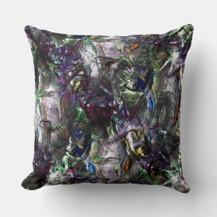 Coussin Peintures lourdes collées se chevauchant dans un m