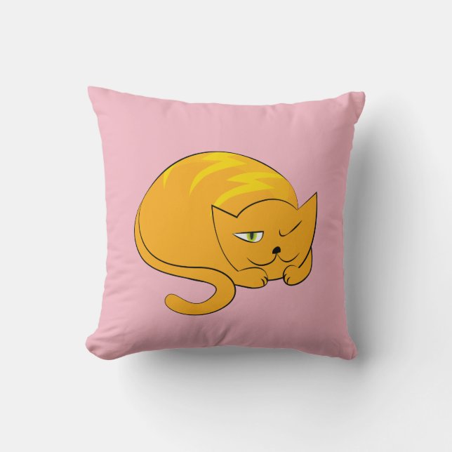 Coussin Pékin Chat orange (Recto)