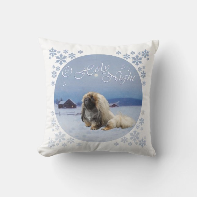 Coussin Pékinois Ô Nuit Sainte (Recto)