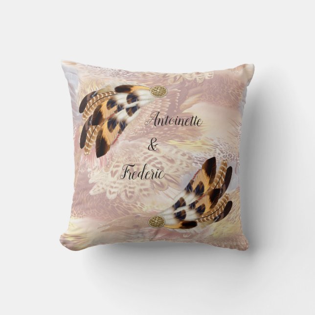 Coussin Pélican brun ou plume de faucon Décoration intérie (Recto)