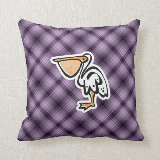 Coussin Pélican mignon ; Pourpre