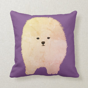 Coussin pelucheux mignon de jet de chien de rose