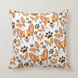 Coussin Pembroke Welsh Corgi Chien Coquelicot
