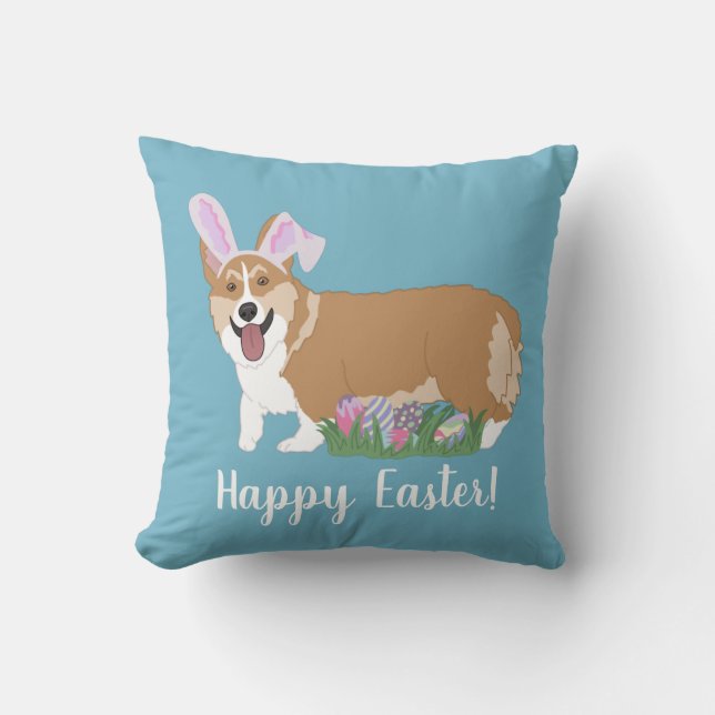 Coussin Pembroke Welsh Corgi Pâques (Recto)