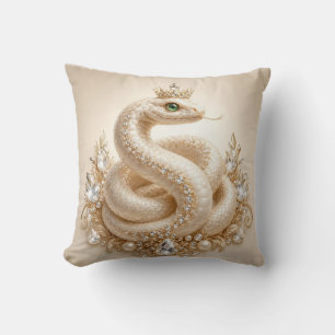 Coussin Pendentif Couronne de Serpent en Cristal Beige Art