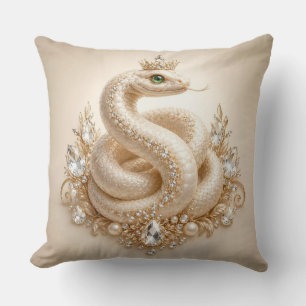 Coussin Pendentif Couronne de Serpent en Cristal Beige Art