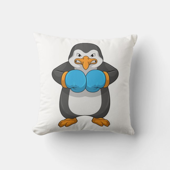 Coussin Penguin at Boxing with Boxing Gloves (Recto)
