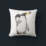 Coussin Penguin at Hockey with Hockey stick<br><div class="desc">This design is the perfect gift for a birthday,  Christmas and other celebrations. It is suitable for women,  men and kids.</div>
