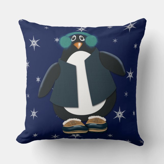 Coussin Penguin cool | Flèches de neige du ciel nocturne (Recto)
