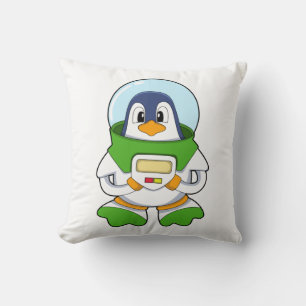 Coussin Penguin en astronaute costume