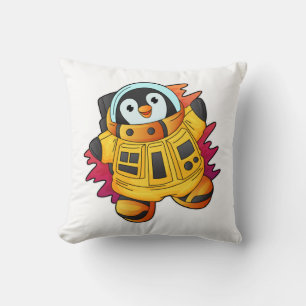 Coussin Penguin en costume d'astronaute