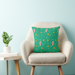 Coussin Penguin Père Noël Joyeux Joyeux motif d'arbre de N