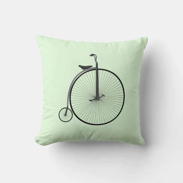Coussin Pénny-Farthing bicyclette ancienne à grande roue s (Recto)