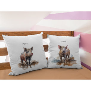 Coussin Penny la joyeuse porcelet, personnalisé