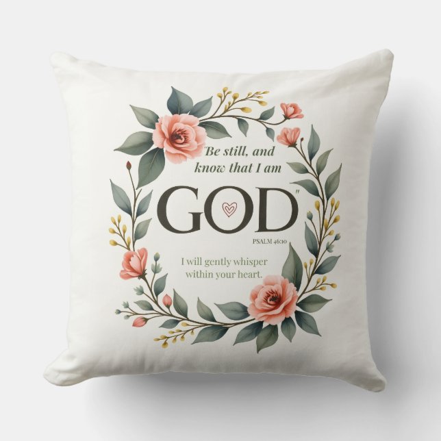 Coussin Pensée religieuse de vous Couronne florale de l'Éc (Recto)
