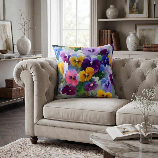 Coussin Pensées Colorées  (Créateur téléchargé)