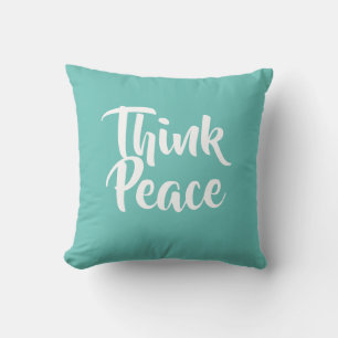 Coussin Pensez à l'oreiller Turquoise à lancer de paix