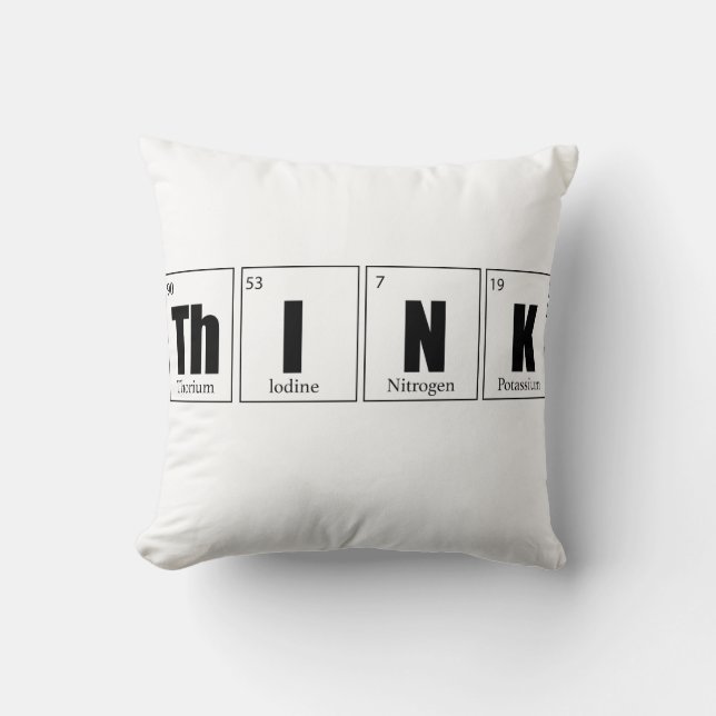 Coussin Pensez tableau périodique (Recto)