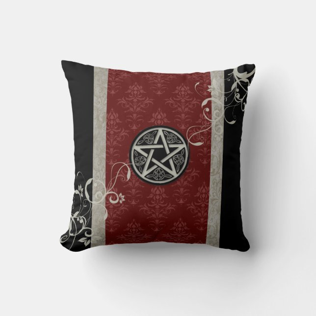 Coussin Pentagramme gothique de Wiccan (Recto)