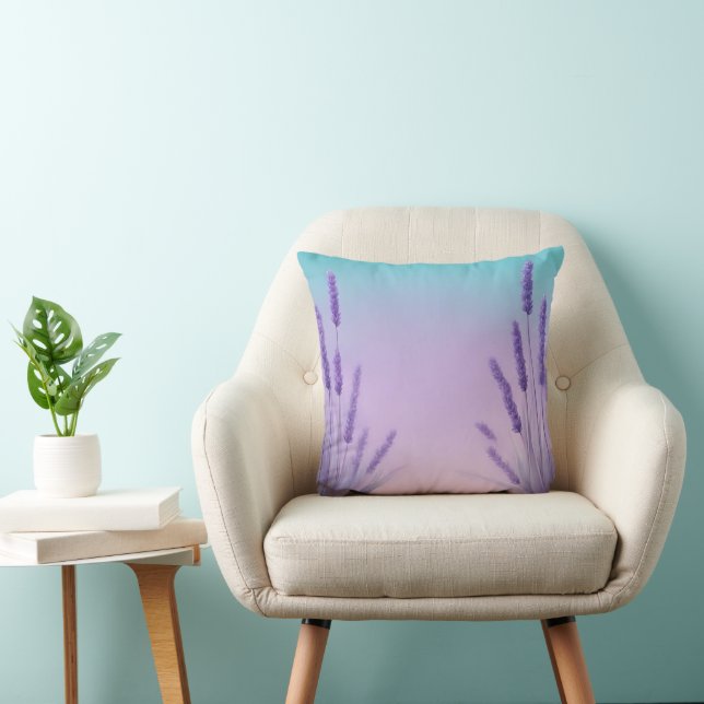Coussin Pente de lavande d'Aqua avec fleurs de lavande (Chaise)