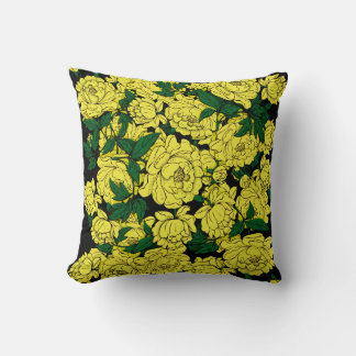 Coussin Peonies jaunes