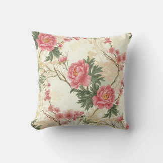 Coussin Peonies lance-oreillers -vintage fleuri