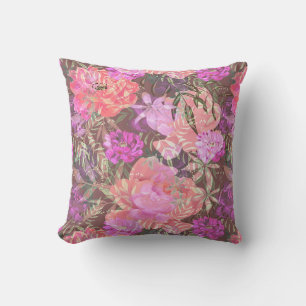 Coussin Peonies rose rose fleurs fleurs jardin fleurie bou