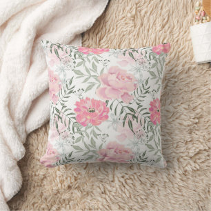 Coussin Peonies rose rose fleurs fleurs jardin fleurie bou