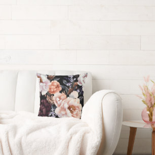 Coussin Peonies sombres Motif floral