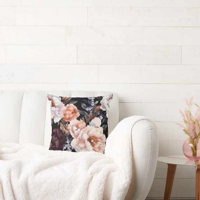 Coussin Peonies sombres Motif floral (Canapé)